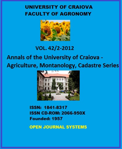 					View Vol. 42 No. 2 (2012): Annals of the University of Craiova - Agriculture, Montanology, Cadastre Series
				