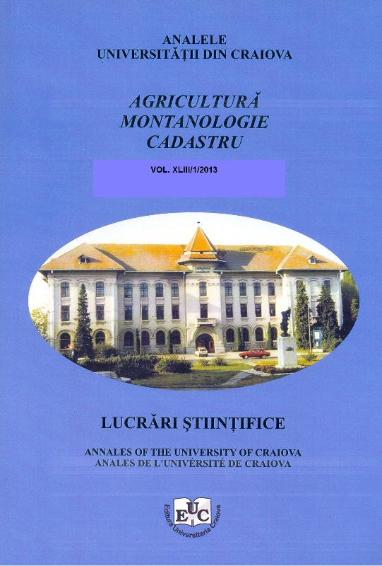 					View Vol. 43 No. 1 (2013): Annals of the University of Craiova - Agriculture, Montanology, Cadastre Series - Vol. XLIII 2013
				