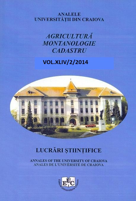 					View Vol. 44 No. 2 (2014): Annals of the University of Craiova - Agriculture, Montanology, Cadastre Series - Vol. XLIV 2014
				