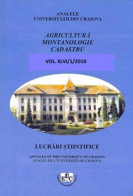 					View Vol. 46 No. 1 (2016): Annals of the University of Craiova - Agriculture, Montanology, Cadastre Series - Vol. XLVI 2016
				