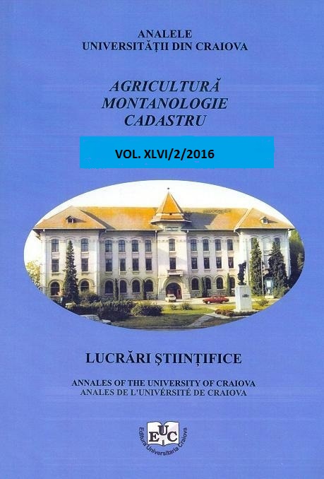 					View Vol. 46 No. 2 (2016): Annals of the University of Craiova - Agriculture, Montanology, Cadastre Series - Vol. XLVI 2016
				
